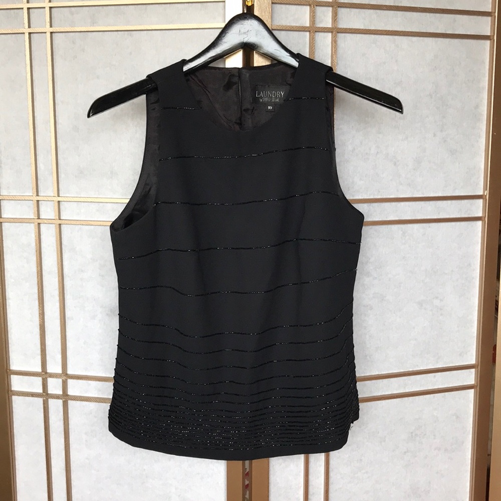 Beaded black tank top